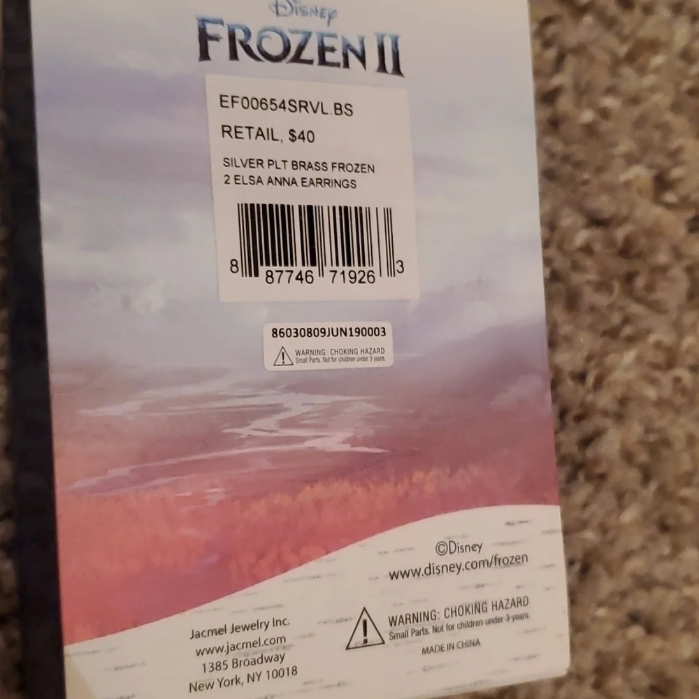 Disney Frozen 2 Elsa and Anna Silver Plated Brass Earrings